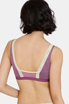 Zivame Happy Basics Double Layered Non Wired 3/4Th Coverage Slip-On Home Bra - Purple Passion — thumbnail 2